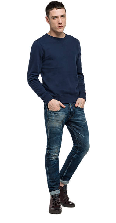 Decathlon Herren MIDNIGHT BLUE Sweatshirt mit Patch und Brusttasche Online