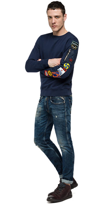 Decathlon Sweatshirt mit Patch und Brusttasche MIDNIGHT BLUE