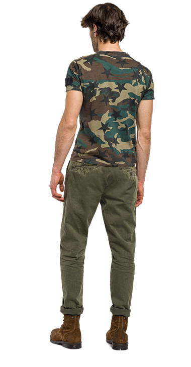 Decathlon Herren GREEN/KAKI/BROWN/BLACK CAMO T-Shirt mit Camouflage-Aufdruck Germany