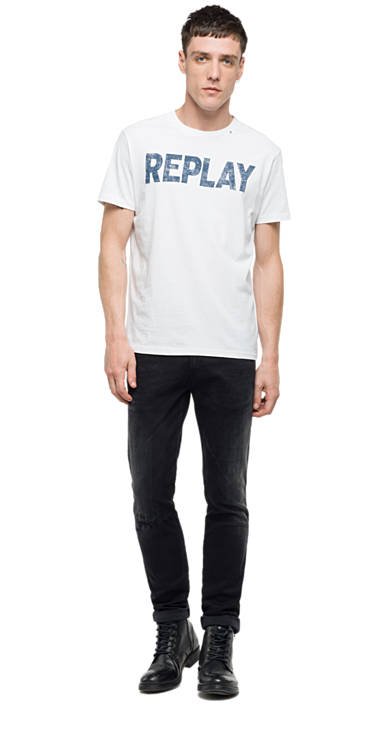 Decathlon WHITE Jersey-T-Shirt mit Aufdruck Herren