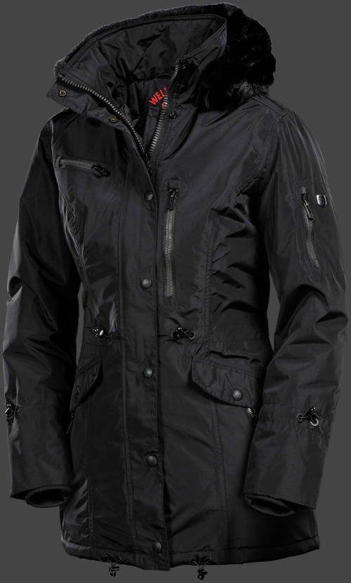 Jacket-Coast Amethyst-Parka Damen Winter,MidnightAirTec,Schwarz jacken outlet