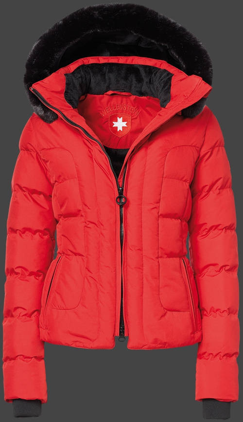 Jacket-Coast Belvedere Short Damen Winter,PolyAirLite,Red jacken outlet