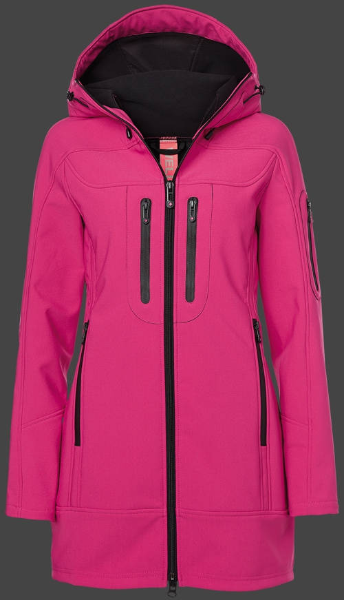 Jacket-Coast Dynamica Lang Damen Winter,DynashellAquaLight,Pink jacken sale