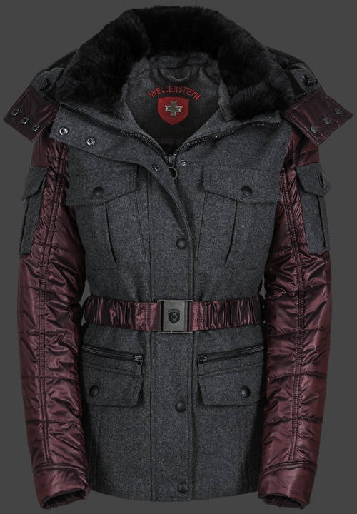 Jacket-Coast Stargate Lady Damen Winter,FlaWoAirTec,Anthracite/Bordeaux jacken online