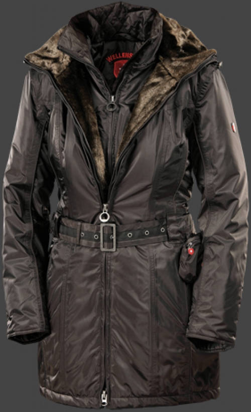 Jacket-Coast Zermatt Lang Damen Winter,GlossyAirTec,Espresso jacken outlet