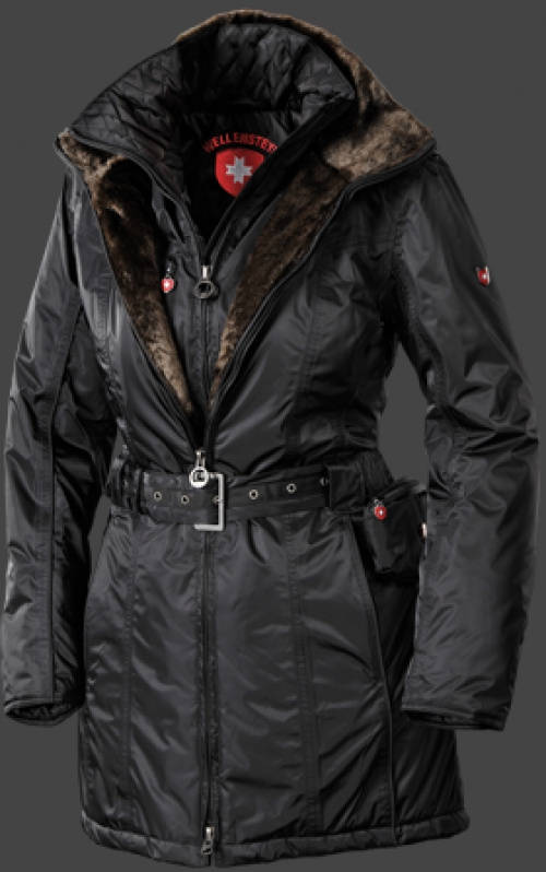 Jacket-Coast Zermatt Lang Damen Winter,GlossyAirTec,Schwarz jacken online